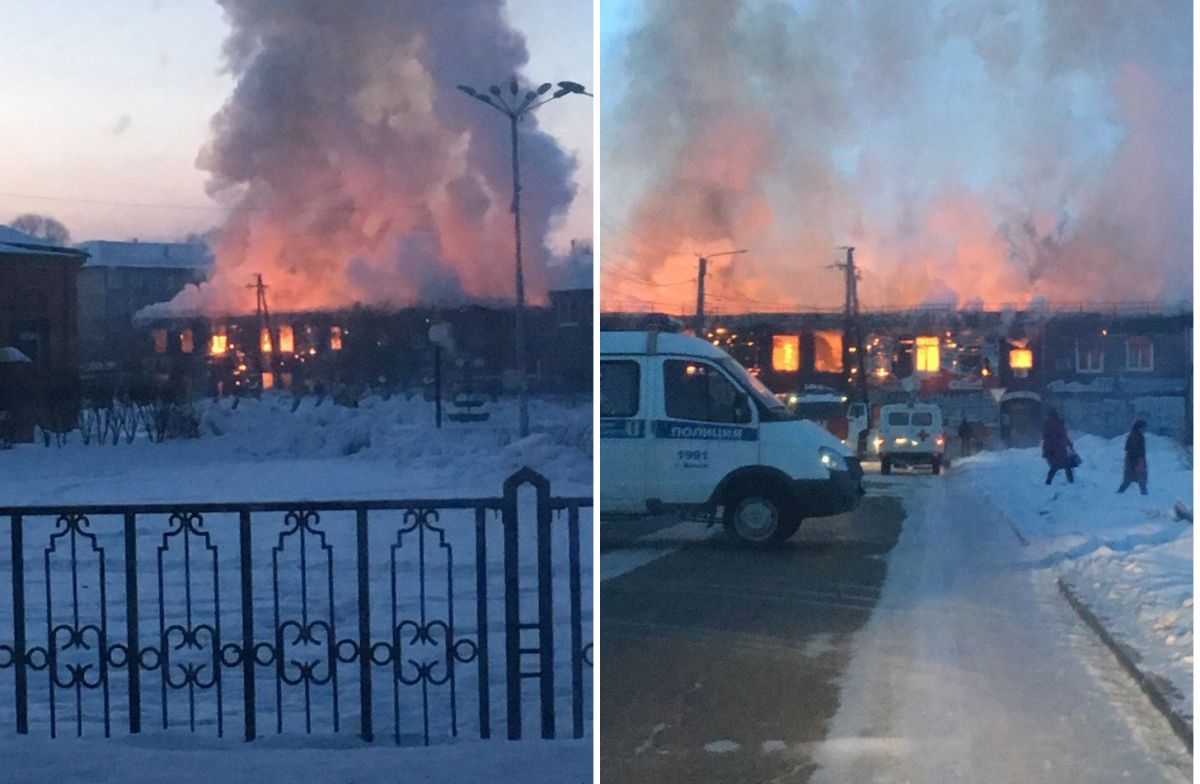 Дым от мощного пожара застелил весь центр Канска (фото) | 06.03.2018 |  Красноярск - БезФормата