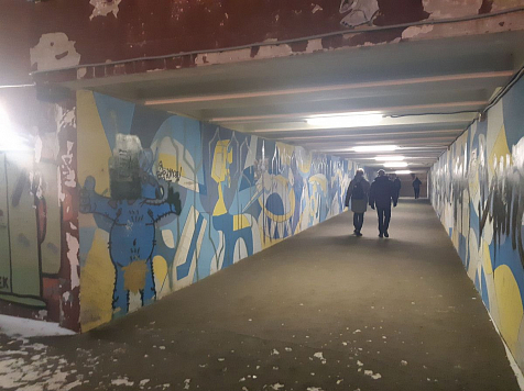 Испорченное вандалами и Ленивым псом граффити на Ленина затрут совсем (фото). Фото: Герман Руднев / «7 канал»