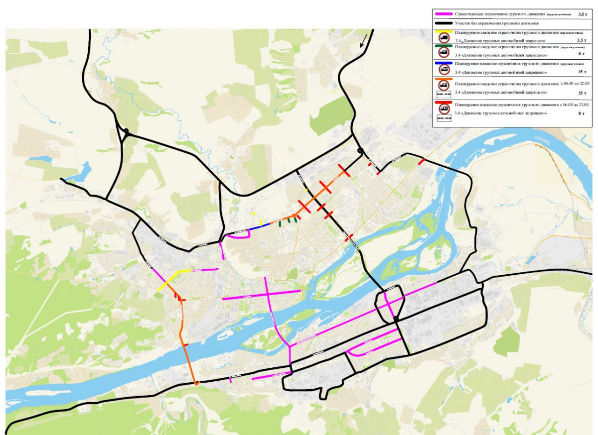 Схема движения грузового транспорта в кирове
