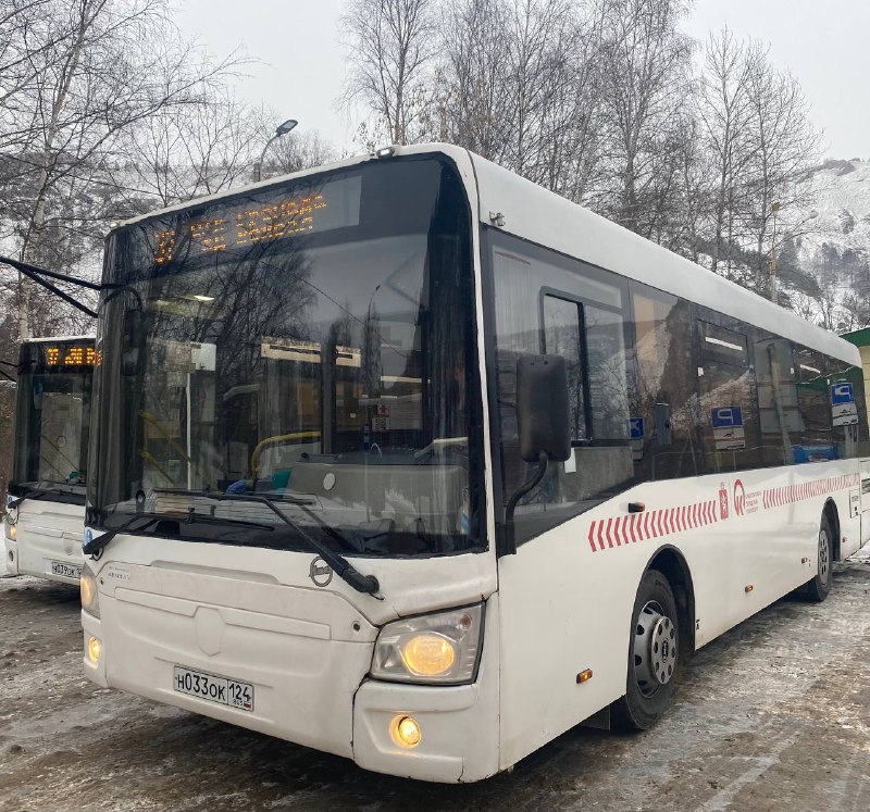 В Красноярске в «Покровке» автобусы №81 не могут подняться в гору из-за скользкой дороги
