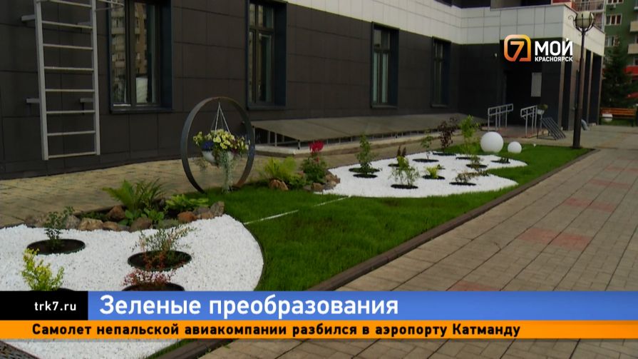 В Советском районе Красноярска 15 дворов получили грант за «Лучшую концепцию озеленения»