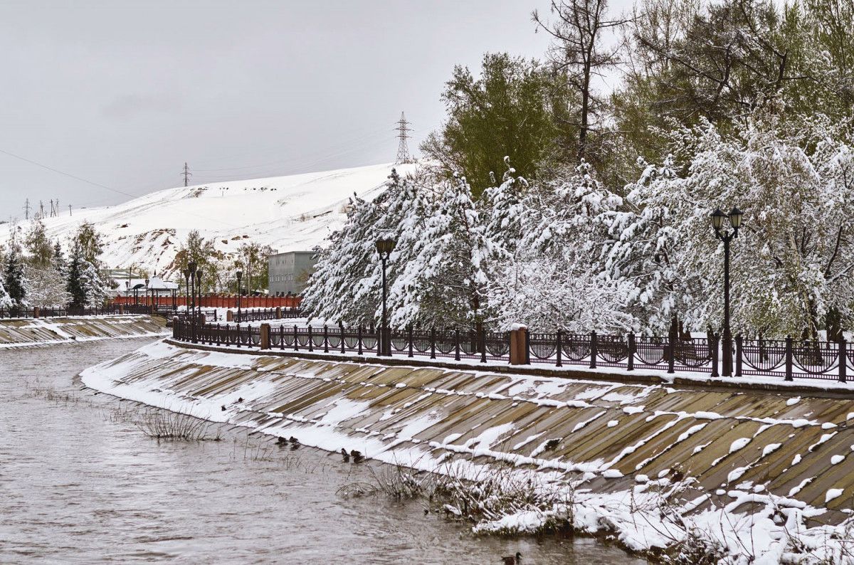 Снег в красноярске фото