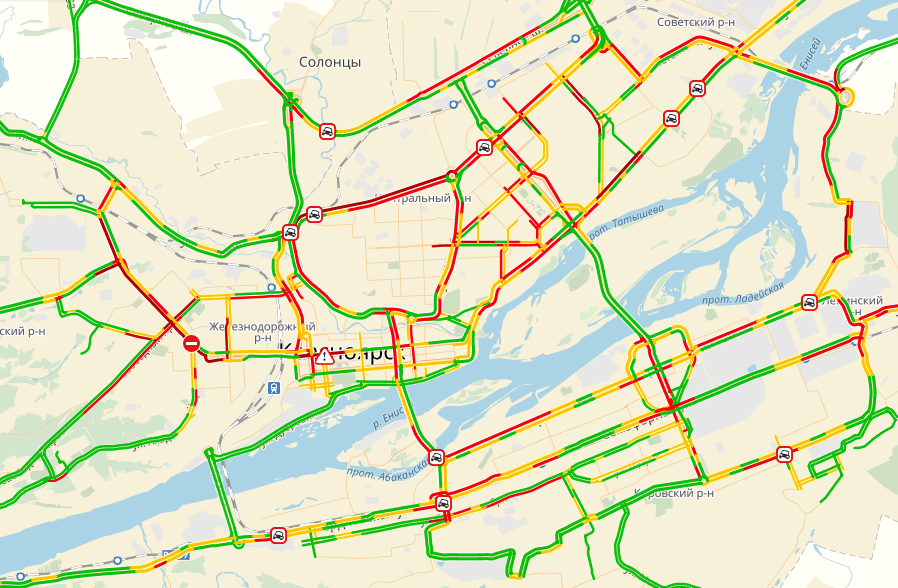 Карта пробок красноярск онлайн