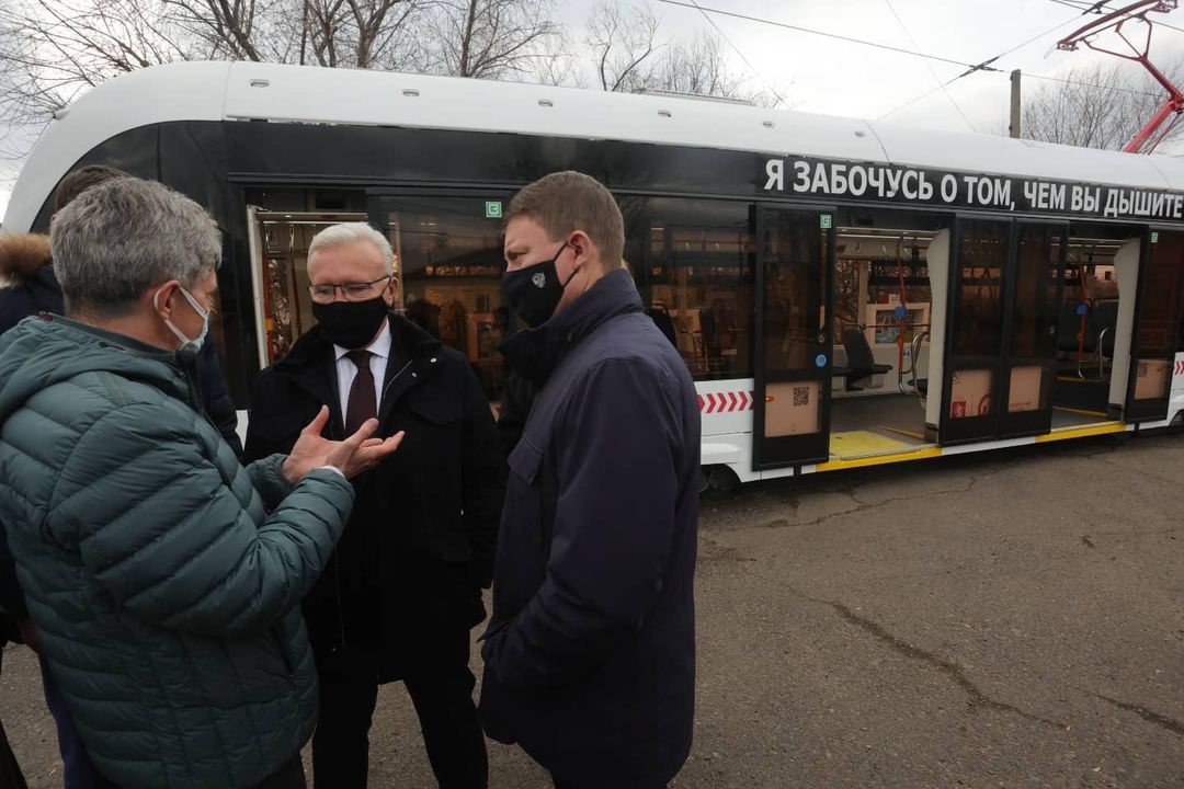 трамвай Львёнок в Красноярске, из инстаграм Сергея Ерёмина