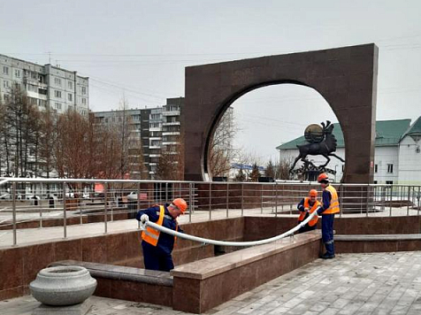Красноярские фонтаны начали готовить к открытию сезона . Фото: Администрация Красноярска