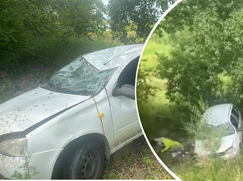 В Красноярском крае пожилой водитель «Лады Калина» слетел в кювет и погиб на трассе. Фото: Госавтоинспекция Красноярского края