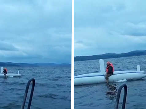 Сильный ветер перевернул туриста на парусном катамаране. Фото/видео: КГКУ «Спасатель»