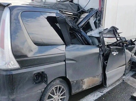 Водитель из Красноярского края разбился, вырулив в прицеп большегруза. Фото: МВД 24