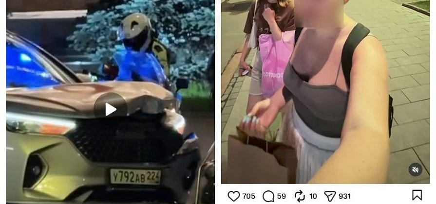 В центре Красноярска погоня за байкером-нарушителем закончилась госпитализацией полицейского