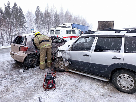 В Красноярском крае в аварии на трассе погибла женщина-водитель. Фото: ГИБДД Красноярского края