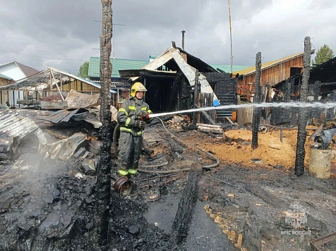 Еще один пожар в Назаровском МО убил 80 животных. Фото: МЧС Красноярского края