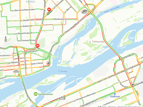 Красноярск 3 марта встал в 8-балльные пробки