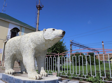 Скульптура белого медведя появилась на станции Красноярск-Северный. Фото: Красноярская железная дорога