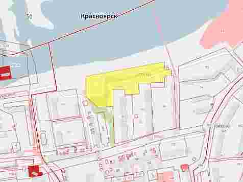 Московская фирма требует отдать берег Енисея под строительство высоток (схема). Фото: pkk5.rosreestr.ru