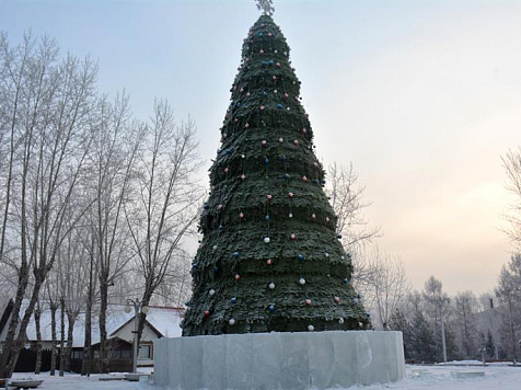 Возле главной ёлки Ленинского района Красноярска начали строить ледовый городок. Фото: мэрия