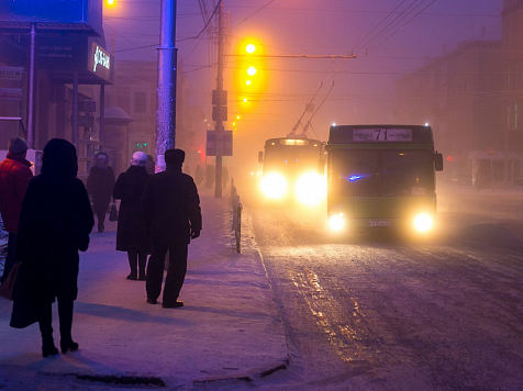 В Красноярске в мороз на линию вышло 94% общественного транспорта. Фото:123ru.net