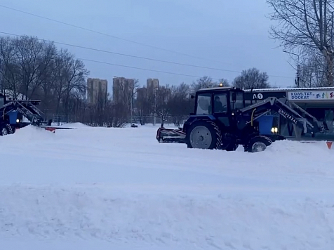 В Красноярске в Татышев-парке завершают прокладывать лыжную трассу. Фото: администрация Красноярска