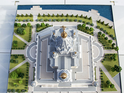 Строящийся собор на Стрелке получил постановление о виде участка от мэра. Фото: Красноярская епархия РПЦ