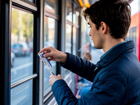 С 1 декабря красноярцы смогут расплачиваться в автобусе одним взмахом руки. Фото: Шедеврум