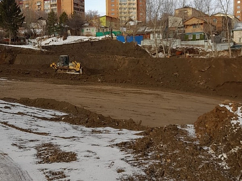 В Красноярске началось строительство дороги на ул. Волочаевской. Фото: admkrsk