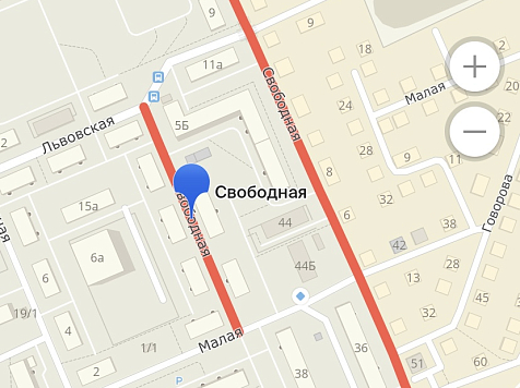 Из-за ремонта водопроводных сетей ограничат движение по улице Свободной до конца месяца . Фото: 2ГИС