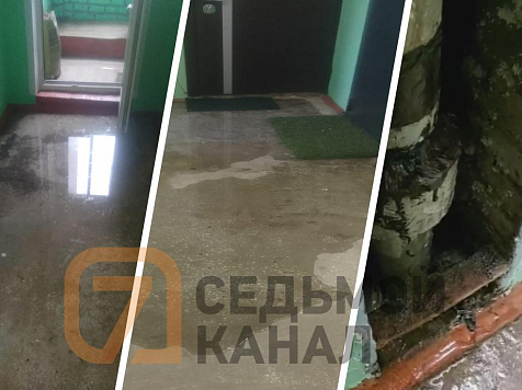 Вода из ливневки затопила жилой дом на правобережье. В УК винят самих жильцов. Фото, видео: читатель «7 канала Красноярск»
