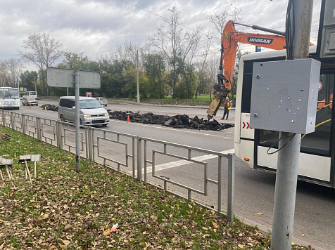 В Красноярске на Мичурина появятся новые трамвайные остановки. Фото: Управление дорог Красноярск