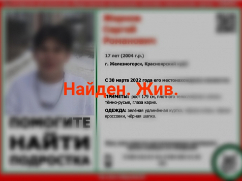 В Железногорске живым найден четвертый пропавший подросток. Фото: vk.com/sibpoisk26