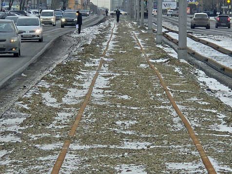 Власти Красноярска объяснили кривую укладку новых трамвайных путей на Красрабе. Фото: Telegram- канал/@adm_krasnoyarsk