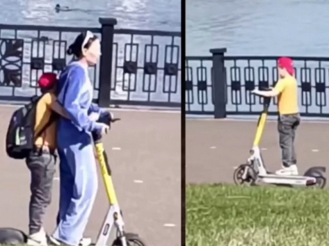 Красноярку оштрафовали на 30 тысяч рублей за полминуты езды сына на электросамокате. Фото и видео: nadya.safit / Instagram*