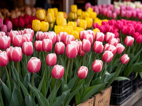 Названы места, где будут торговать тюльпанами в Красноярске . Фото: Шедеврум