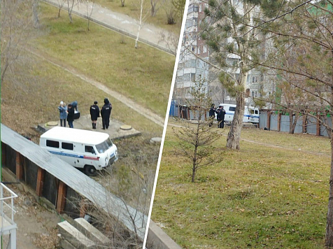 В Советском районе Красноярска во дворе школы №24 нашли тело женщины . Фото: ЧП 124
