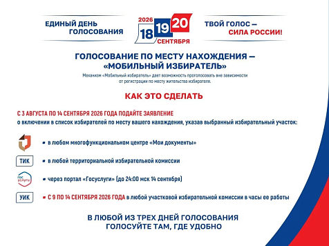 В Красноярском крае началась подача заявлений о голосовании . Фото: Избирком Красноярского края