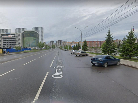 В Красноярске на три месяца ограничат движение по улице Октябрьская. Фото: скрин Google Maps