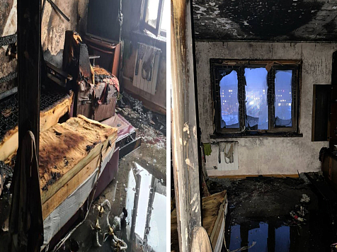 В Красноярске бабушку обвинили в гибели внука в устроенном им же пожаре. Фото: МЧС по Красноярскому краю/ ГСУ СК по Красноярскому краю