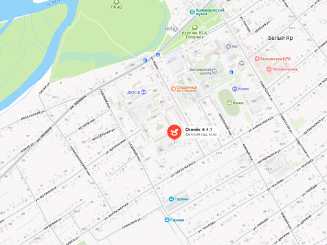 В Хакасии ищут медведя, замеченного возле детского сада. Фото: Яндекс Карты