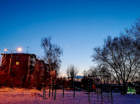 В небе над Красноярском сблизились Юпитер, Венера и Луна  . Фото: Сергей Веселков
