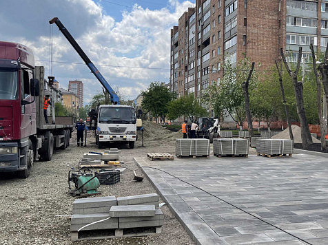 Бульвар Маяковского в Красноярске ремонтируют с опережением графика. Фото: admkrsk.ru