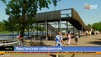 Новые игровые городки и тысячи растений — как преображается Ярыгинская набережная к празднику