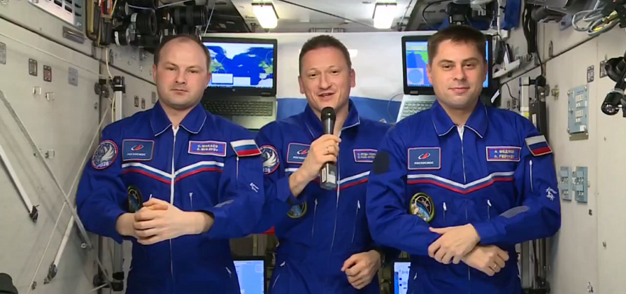 Экипаж МКС обратился к красноярским студентам на День космонавтики